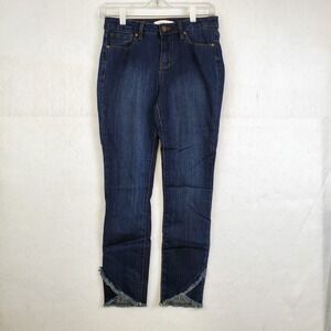Eunina Jeans Blue Frayed Tulip Hem Skinny Women's Size 27